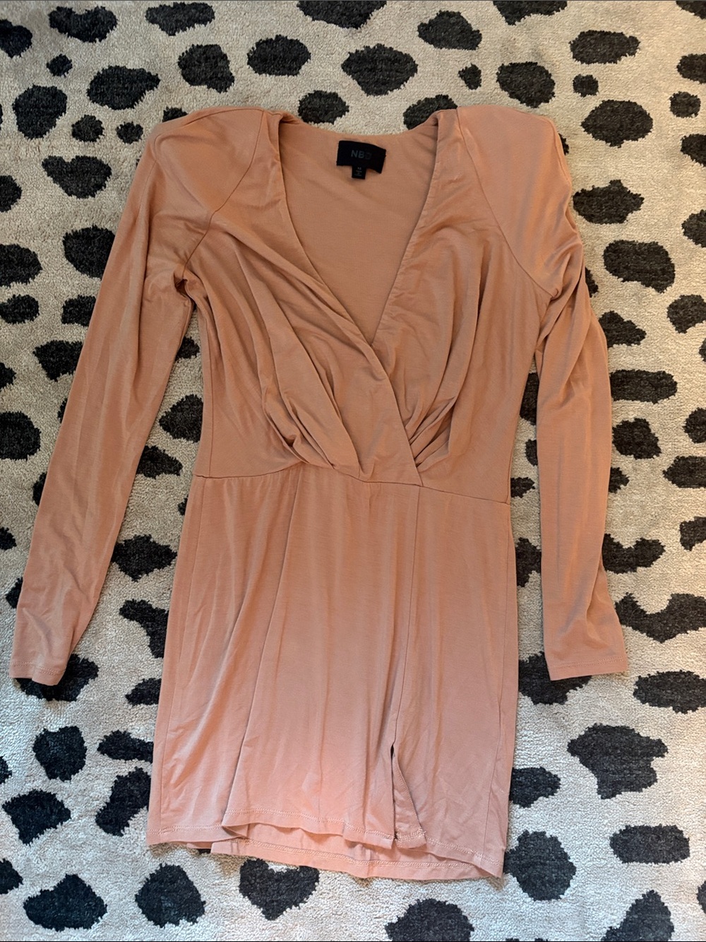 NBD Brand Peach Long Sleeve Wrap mini dress